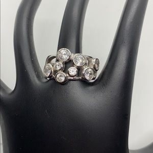 Sterling silver cocktail ring with CZ